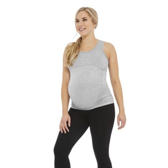NWT Athletic Works Gray Racerback Maternity Tank Top S Heather Grey - Picture 1 of 12